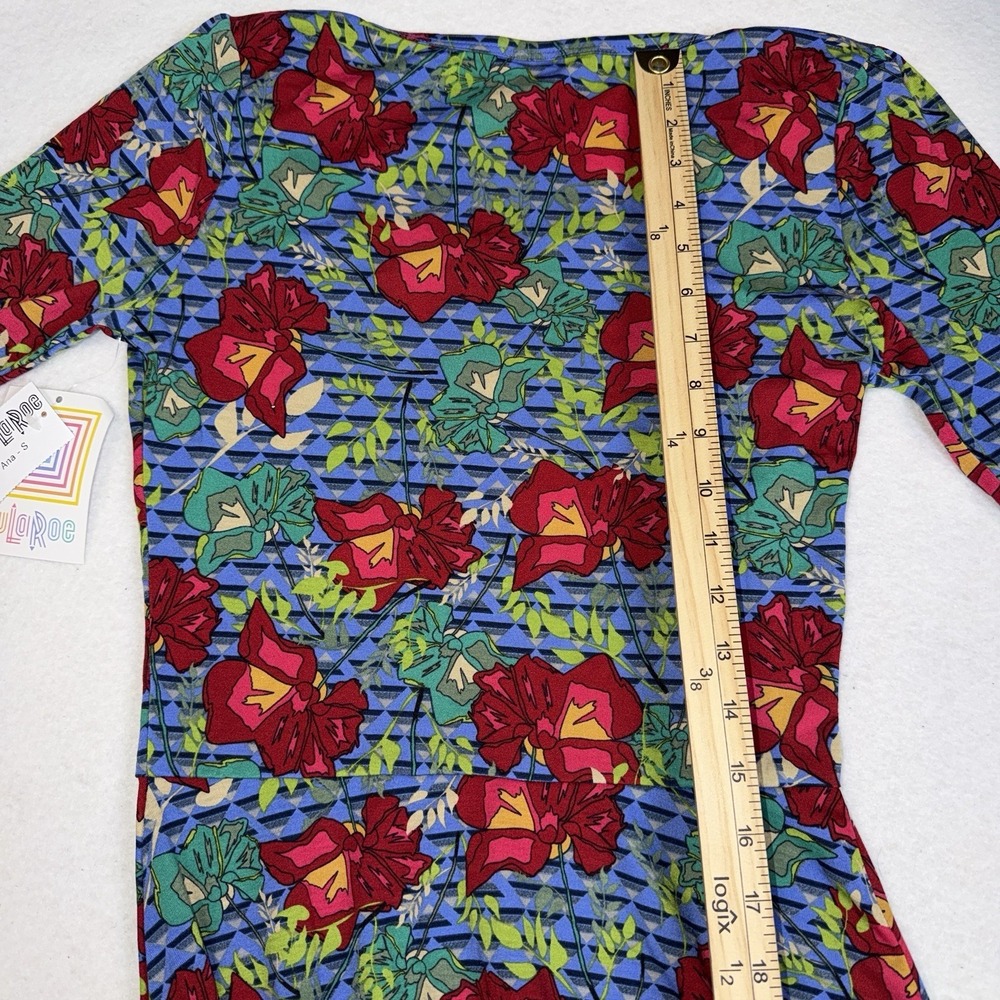LuLaRoe Ana Dress Womens Small Blue Red Floral Geometric Maxi‎ Dress NWT - Picture 10 of 15